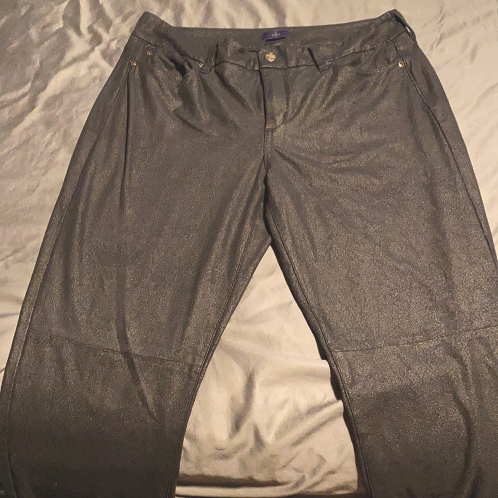 NYDJ SIZE 12 legging black faux leather look